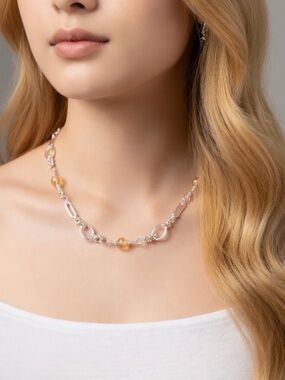 Zultanite Color Change Turkish Diaspore Chain Link Stainless Steel Necklace